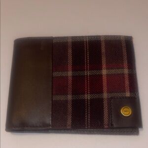 Lodis Brown Plaid Card & Key Holder Wallet